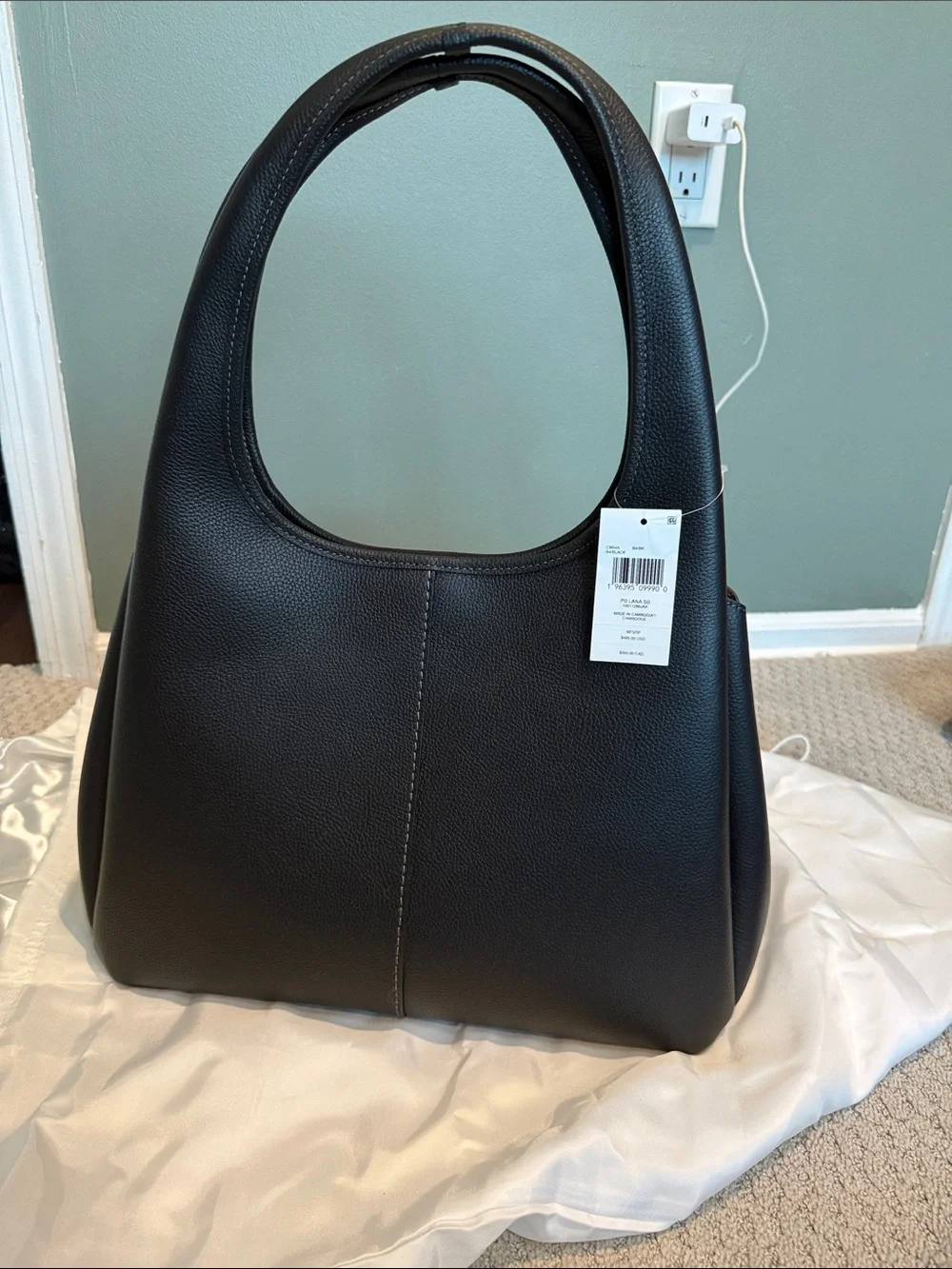 Coach Black Pebbled Leather Shoulder Bag